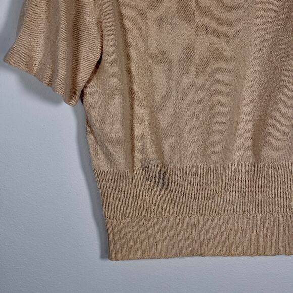 Vintage 1980s Cottage Core Sweater Pale Pink Green Floral Embroidery AS IS - Picture 14 of 15